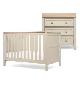 Mamas & Papas Wedmore Furniture Range "Cashmere" Mini Cot Bed & Dresser